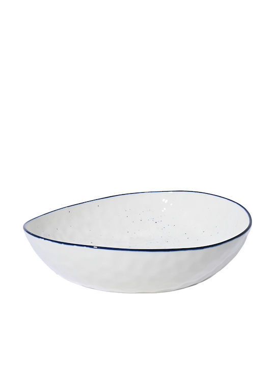 Estia Pebbles Deep Serving Plate Made of White Porcelain with Diameter 20cm