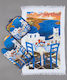 Silk Fashion Greece1 Fabric Oven Mitt 3 Pieces