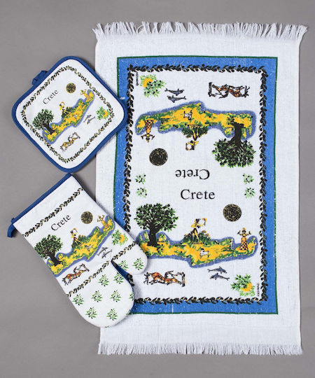 Silk Fashion Crete Fabric Oven Mitt 3 Pieces