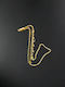 Saxophone Pin Handmade Silver 925