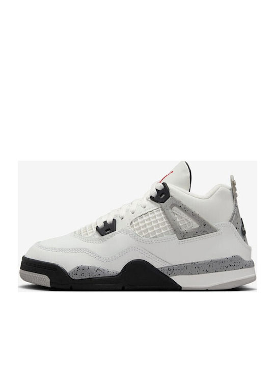 4 Retro Kids Sneakers With Velcro White