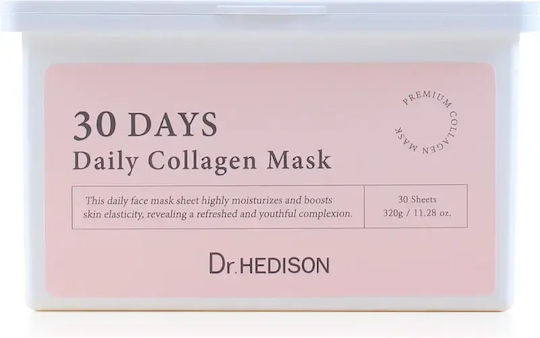 Dr. Hedison Sheet Gesichtsmasken für Feuchtigkeitsspendende und Revitalisierende Anwendung 30 Stück x 320gr