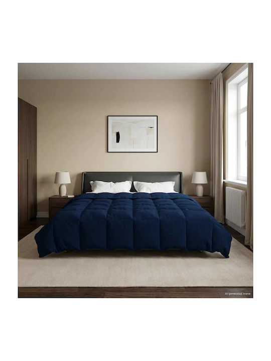vidaXL Double Duvet Cover 240x260 Dark Blue