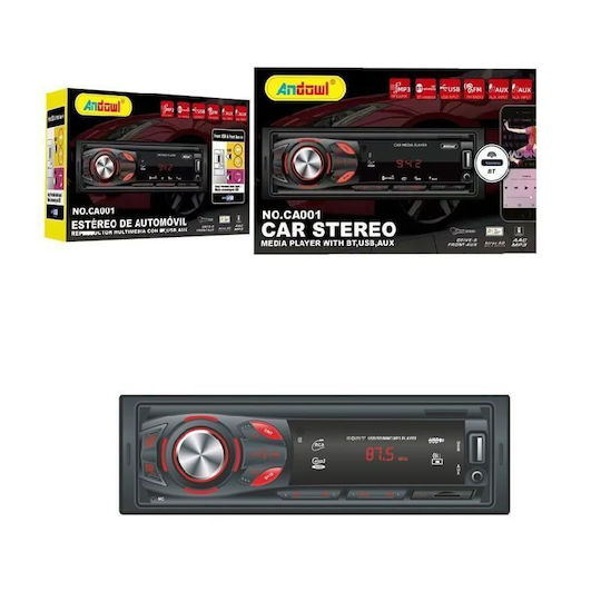 Andowl Car Audio System 1 DIN Bluetooth USB