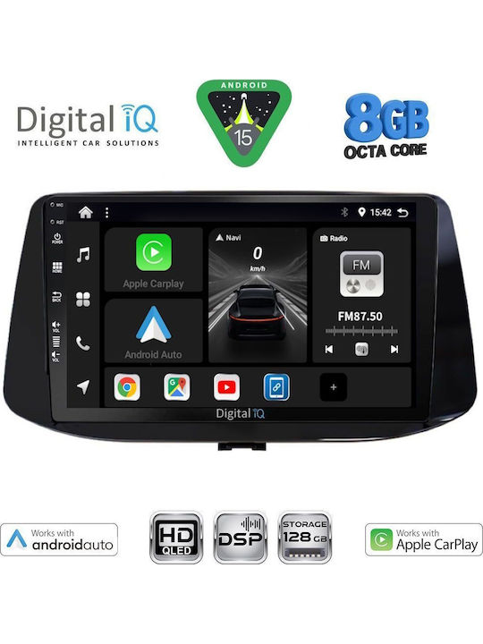 Digital IQ Car Audio System for Hyundai i30 2018 with Touch Screen 9" DIGITAL IQ BXF 7233 CPAA Bluetooth USB Wi-Fi GPS Apple CarPlay Android Auto