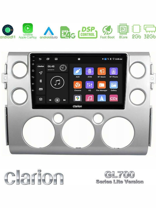 Clarion Car Audio System for Toyota FJ 2007-2014 (Bluetooth/USB/WiFi/GPS/Apple CarPlay/Android Auto) with 9" Touch Screen