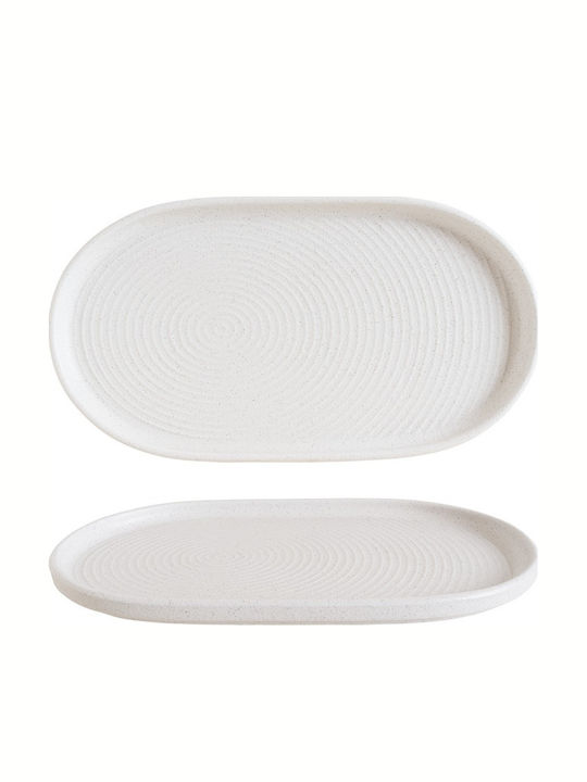 Bonna Premium Vitrified Πιατέλα Σερβιρίσματος Οβάλ από Πορσελάνη Λευκή 33x18εκ. 6τμχ