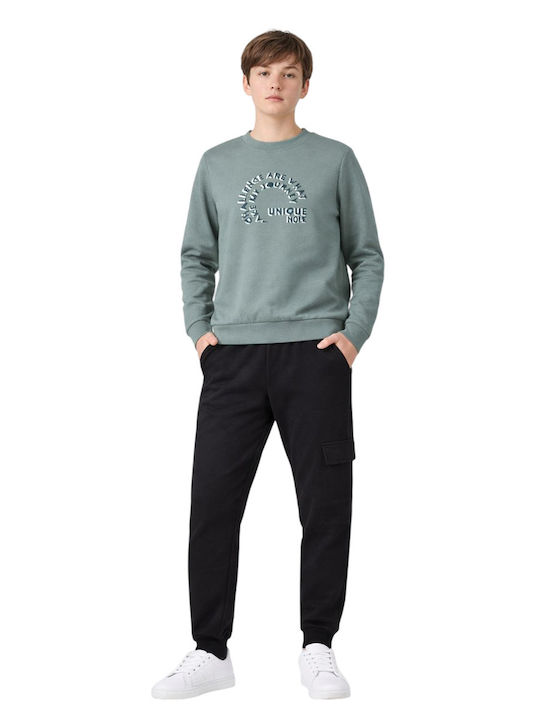 Kids Sweatpants Set Grey-Green & Navy Blue