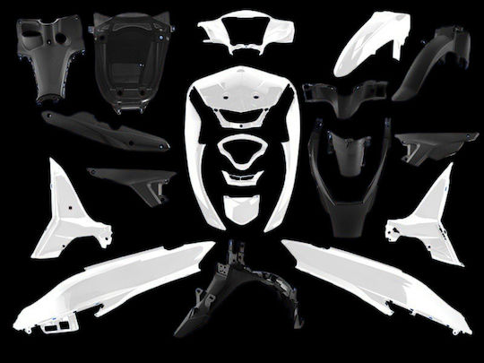 Roc Σετ Πλαστικά Μοτοσυκλέτας για Yamaha Crypton S 115 Λευκό