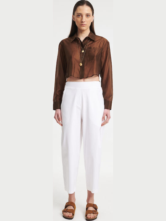 Zoya Women's Fabric Trousers White