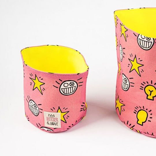 Bleecker & Love Fabric Pink Storage Basket 12x14cm