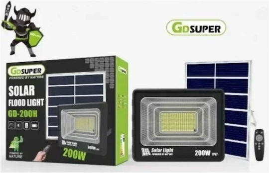 GDPLUS Στεγανός Ηλιακός Προβολέας LED 200W με Τηλεχειριστήριο IP67