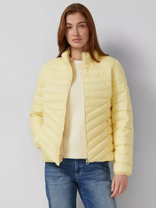Kurze Damen Puffer Jacke Gelb