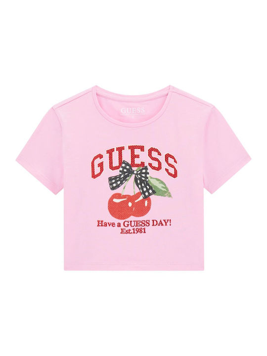 Guess Kids Crop Top Short-Sleeved Pink
