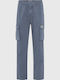 Herrenhosen Fracht Elastisch in Lose Herstellerfarbe Dusty Blau