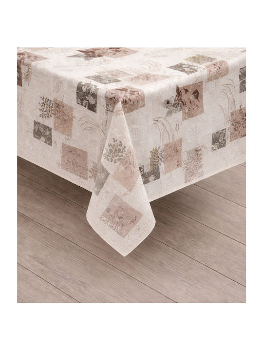 Sidirela Tischdecke Decor Line Blätter Beige 140x140cm E-0944-112.A