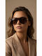 AV Sunglasses Alexia Unisex Sunglasses with Brown Horn-Rimmed Frame and Brown Lens