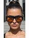 AV Sunglasses Lyra Unisex Sunglasses with Horn-Rimmed Frame Black Orange