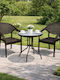 Dining Set for Small Outdoor Spaces Atlantis 3 Pieces Brown