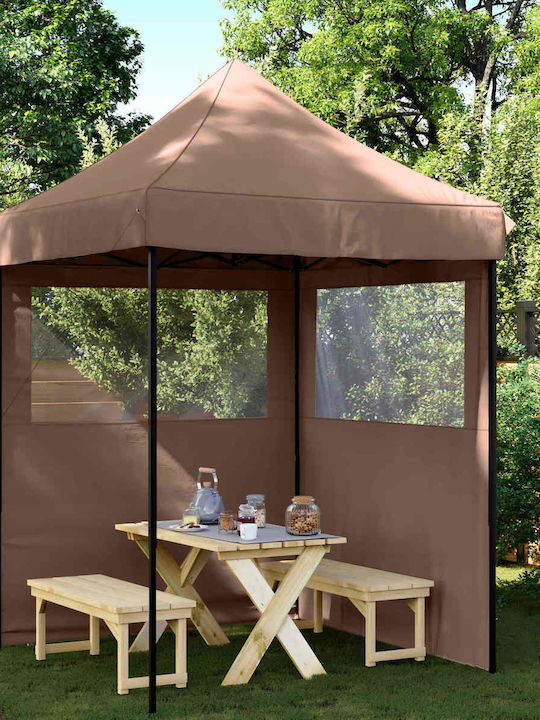 vidaXL Foldable Garden Brown Gazebo 2x2m