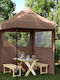 vidaXL Foldable Garden Brown Gazebo 2x2m