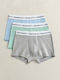 Herren Boxershorts Lightgrau mit Muster 3er Pack
