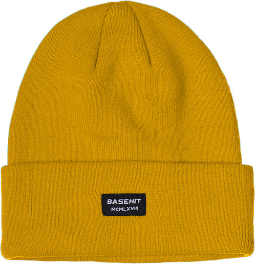 Beanie Unisex Σκούφος Πλεκτός σε Κίτρινο χρώμα