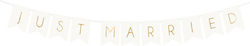Wedding Banner Decoration White Just Married