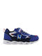 Kids Sneakers Anatomic with Hoop & Loop Closure & Lights Blue