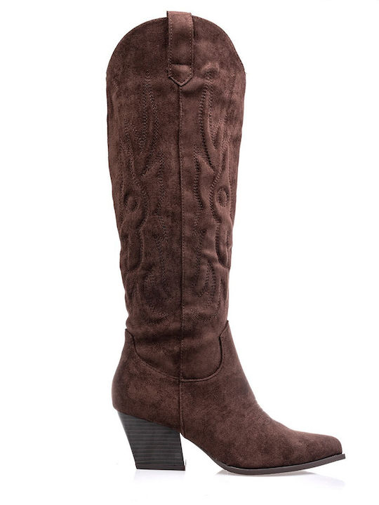 Women's Boots with Mid Heel Brown