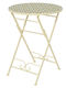 Metal Table for Small Outdoor Spaces Cream 76x76cm