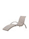 Rattan Garten- und Pool-Liegestuhl Grau 184x53cm