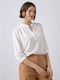 Long Sleeve Women's Denim Shirt White