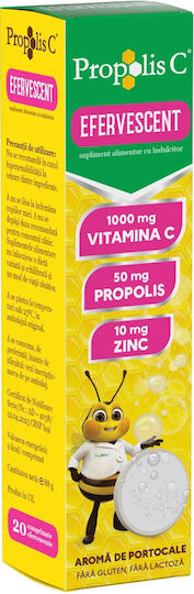Propolis C 20 Comprimate Efervescente cu Aromă de Portocale