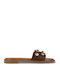 Damen Flache Sandalen Braun