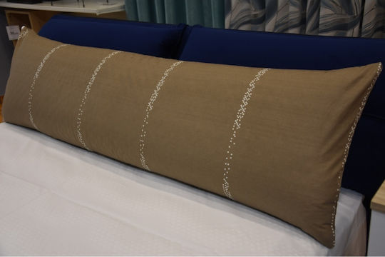 BS Collection Kopfkissen Olivbraun Braun Kopfkissenbezug Body Pillow 50×160cm Ultra Sonic Kapitoné – Weiß Ideal Schwangere & Seitenlage