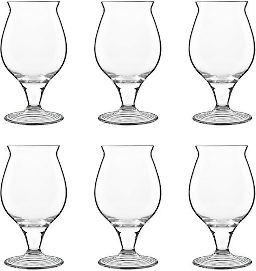 Luigi Bormioli Birrateque Set Beer Glasses Glass in Yellow Color Goblet 560ml 6pcs