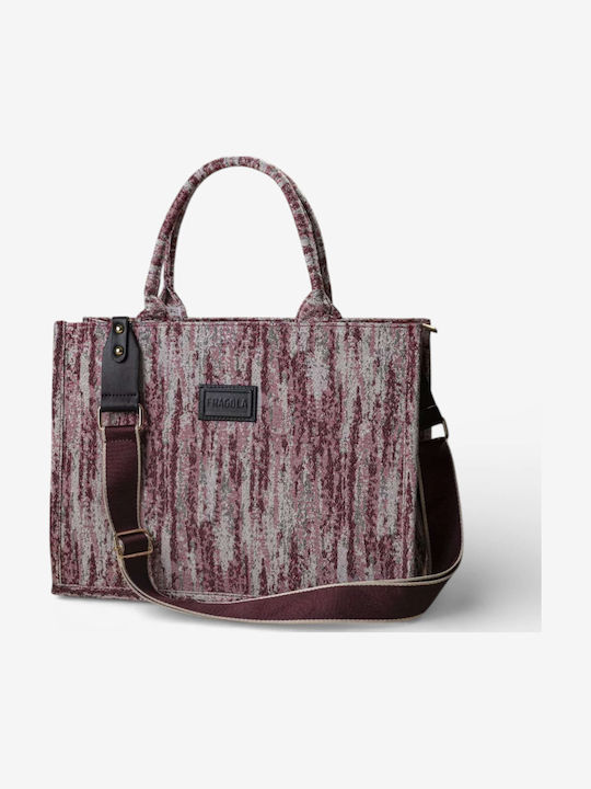 Geantă Tote de Mână din Material Textil pentru Damă Roșie