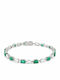 Ulysses Silber Armband Silber 925 Grün Zirkon