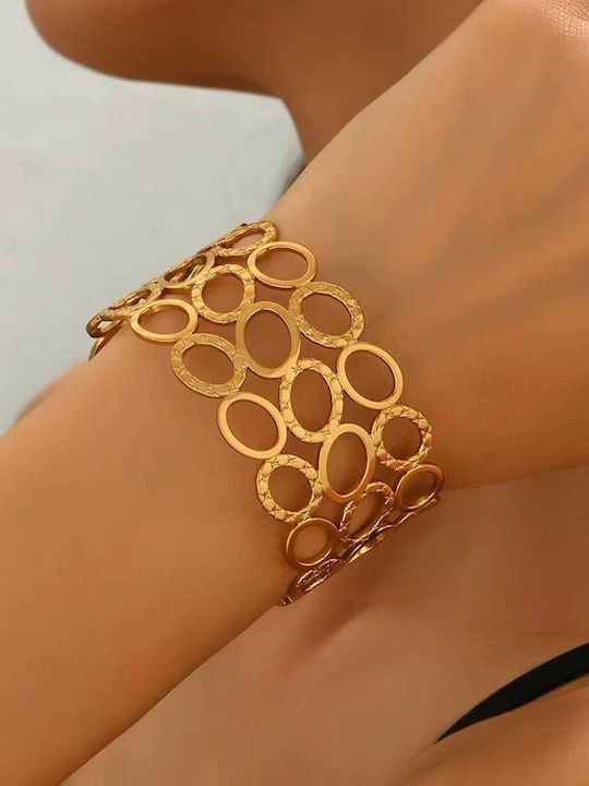 Bode Damentrailing Armband Hand Schellen aus Edelstahl Vergoldet