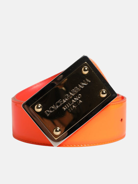 Dolce & Gabbana Men's Leather Belt Orange