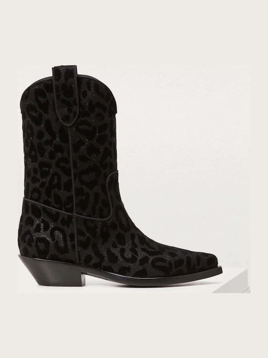 Dolce & Gabbana Leder Damenstiefel Cowboy Schwarz