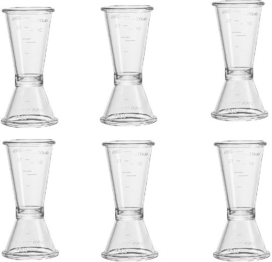 Set 6 Graduated Acrylic Alcohol Measures Bar 10/20ml