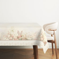 100% Cotton Tablecloth 140x180cm Elon Pastel Floral Bunny