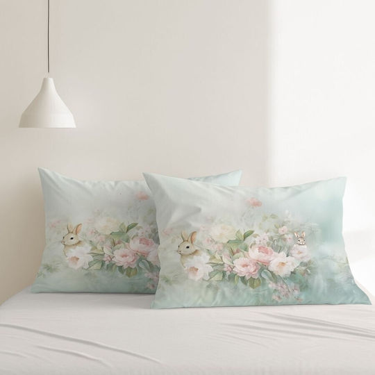 Set 2 3d Pillowcases Flowers Bunnies 50x70cm Romeo