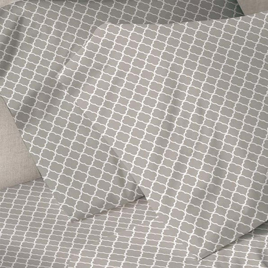 White Fabric Comfy Σετ Σεντόνια Μονά 160x250εκ. Γκρι (3τμχ)