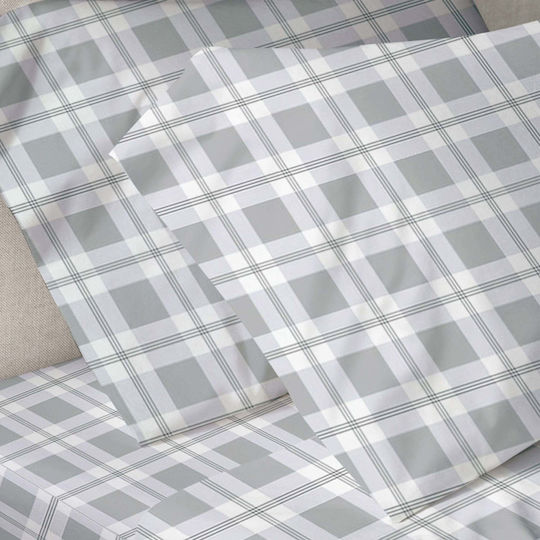 White Fabric Dreamy Подредба Чаршафи Единични 160x260см Сиви 3 Бройки
