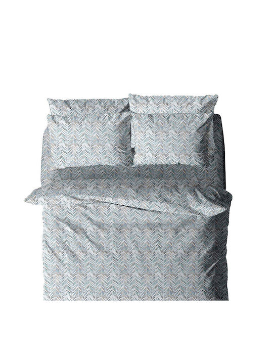 White Fabric Bettbezug Einzel 170x250 Nuvy Blauer