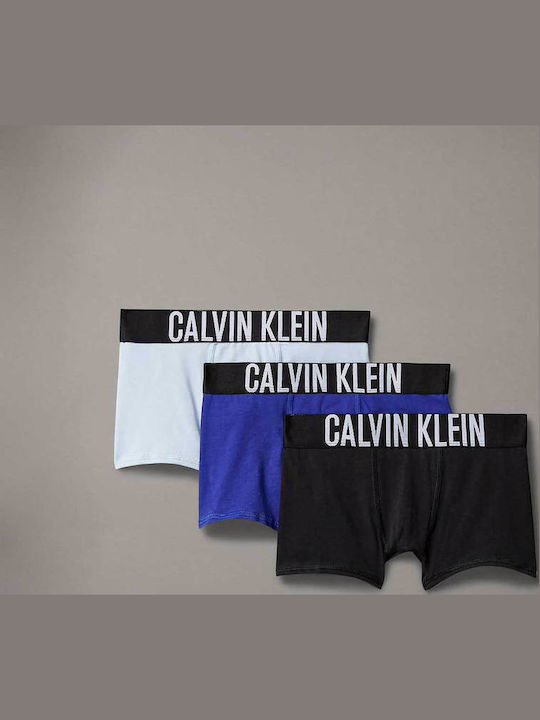 Calvin Klein Set Kids Boxers Black/Blue Silver Fog/Breezy Blue 3 Pieces