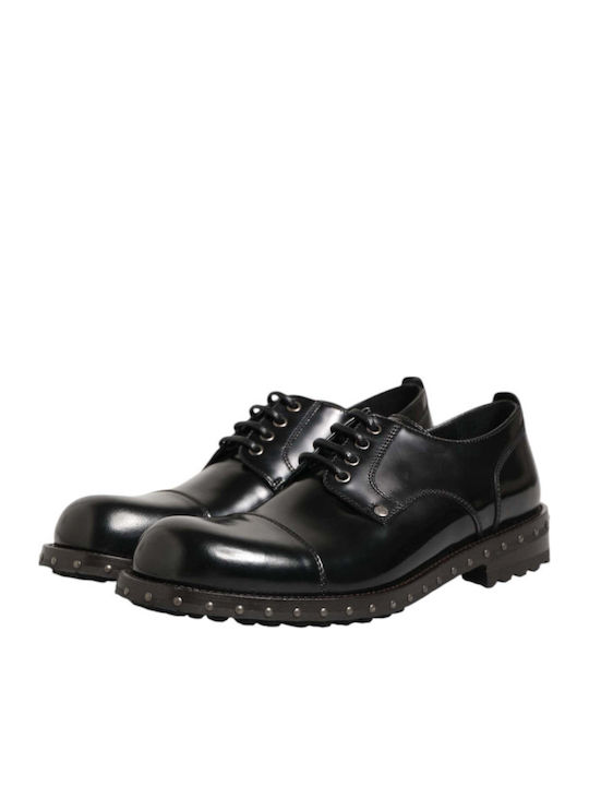 Dolce & Gabbana Δερμάτινα Ανδρικά Casual Παπούτσια Μαύρα